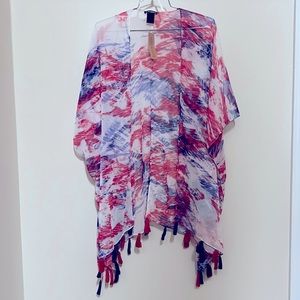 Steve Madden Boho Tassel Tie Dye Kimono Cover Up